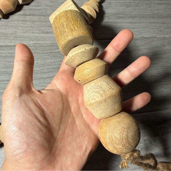 Target Threshold Studio McGee 96" Decorative Wooden Bead Garland Natural Wood - Picture 4 of 10